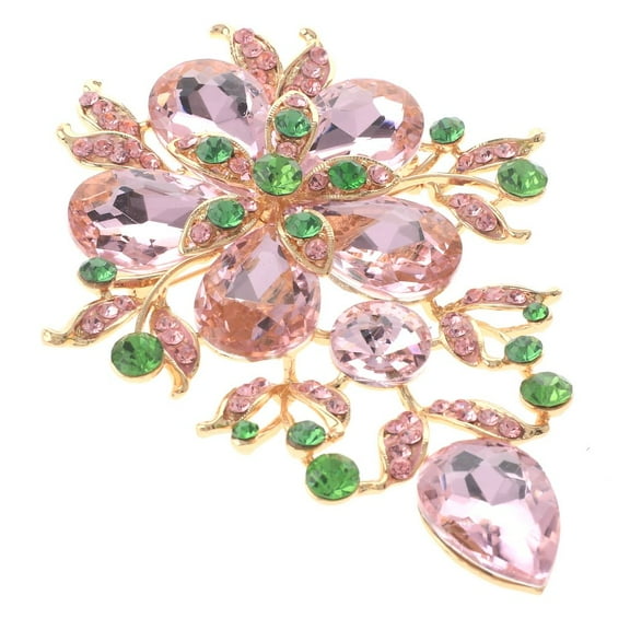 Extra Large Crystal Flower Brooch
