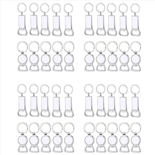 40 Piezas Sublimación Llaveros En Blanco Sublimación Abridor de de Metal En Blanco de Transferencia de de Aluminio