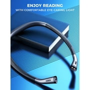 Victsing Neck Reading Light Rechargeable, 6 Brightness Levels & 3 Colors Amber Book Light for Reading in Bed, 80H Reading, Bendable Long Arms