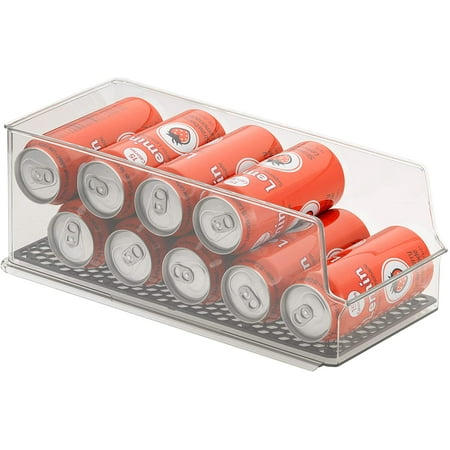 

Hexa in-Fridge Stackable Tall Bins for Storage Organization and Easy Access for Cans of Soda Beer Energy Drinks Seltzer and More Set of 2 Clear