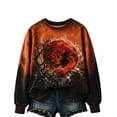 thumbnail image 2 of Women's Salem Broom Company Printed Sweatshirt Halloween Salem Witch Spooky Season Shirts Crew Neck Hocus Pocus Holiday Pullover Earthy Yellow S, 2 of 4