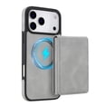 thumbnail image 2 of Leather For iPhone 17 Pro Max Case With  2-in-1 Pop-up Card Holder, Wallet Case For Women Men With RFID Blocking, Durable Leather Kickstand Magnetic Clasp Shockproof Phone Case,Grey, 2 of 8