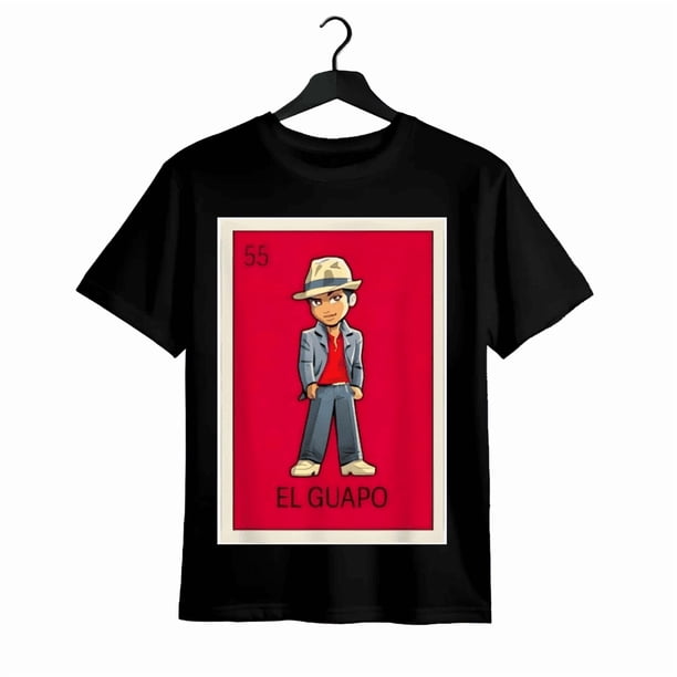 Camiseta de El Guapo Guapo con diseños de lotería mexicana