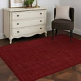 thumbnail image 4 of Vintage Dark Red Large Area Rugs for Bedroom Living Room, Soft Non Slip Carpet Bedside Rug, Farmhouse Retro Solid Color Linen Texture Rectangular Floor Cover Kitchen Accent Rug 2.7'x5' for Office, 4 of 9