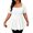 White, variant on Women's Plus Size Summer Tops Square Neck Puff Sleeve Smocked Peplum Blouse Casual Flowy Ruffle Sleeve Loose Blouses, Black 3XL