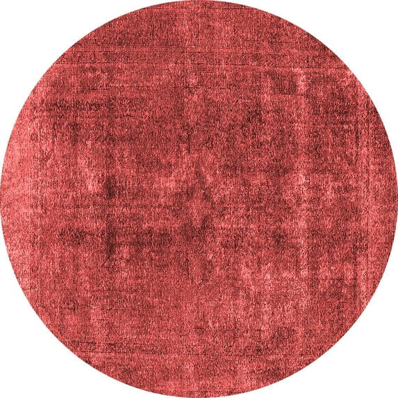 Ahgly Company Indoor Round Oriental Red Industrial Area Rugs, 3' Round