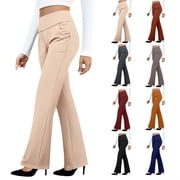 Wide Leg Pants Women Breathable Stretchy Lightweight Waist Yoga Pants with Pockets
