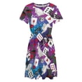 thumbnail image 4 of Alice Wonderland Cards Sundress Short Sleeve Dress Summer Women Clothes Dress for Women Dresses, 4 of 7
