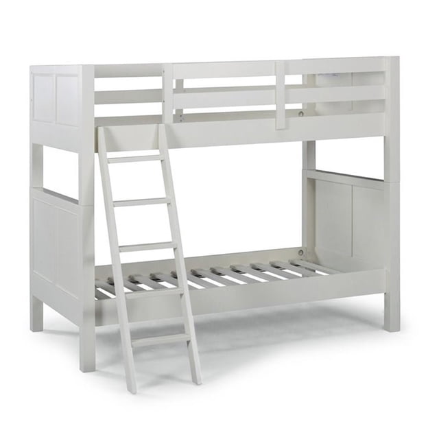 Pemberly Row Lit Superposé Contemporain en Bois Simple sur Simple en Blanc Cassé