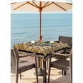 thumbnail image 3 of Outdoor Tablecloth with Umbrella Hole for Patio/Picnic/Party/Camping, Vintage Geometric Waterproof Table Cloth Square Cover Washable, Green Brown Abstract Plaid Checkered (60"x 60"), 3 of 8