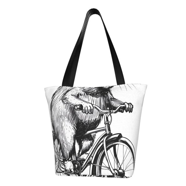 Disketp Capybara Riding Bicycle for Women’s Casual Shoulder Tote Bag Cross-body Handbags for Shopping, Travel and Daily Use