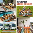 thumbnail image 3 of Orange Brown Wooden Outdoor Rug for Patio/Deck/Porch, Non-Slip Large Area Rug 4 x 6 Ft, Farmhouse Striped Modern Art Indoor Outdoor Rugs Washable Area Rugs, Reversible Camping Rug Carpet Runner, 3 of 8