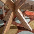 thumbnail image 6 of Linon Hale X Base Wood Dining Table With Glass in Natural Brown, 6 of 8