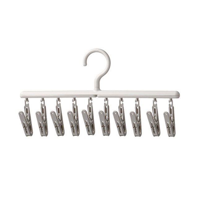Underwear Socks Rack, Multi-Clip Drying, Space-Saving Design, For Dorm Living, Student Use, Heavy-Duty Clips, Wall Mountable, Metal Construction, Compact Storage, Laundry Room Organizer, Bat