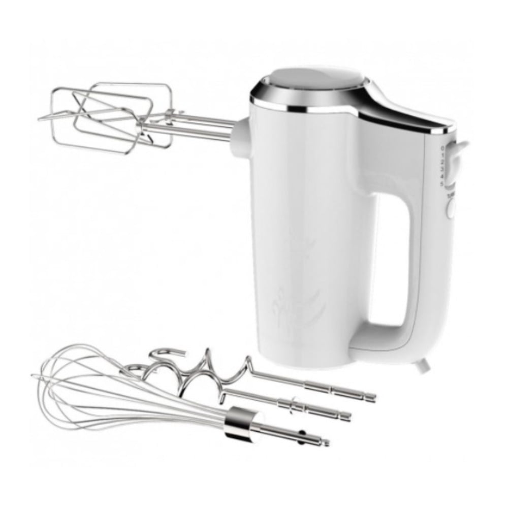 Courant 250W 5-Speed Hand Mixer with Turbo Function Eject Button and Dishwasher Safe Attachments (White)