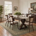 thumbnail image 4 of KUETH 6X9 Machine Washable Area Rug, Low Pile Non-Slip Backing Carpet for Living Room and Bedroom, Pet-Friendly Vintage Floral Medallion Rug, Green, 4 of 7