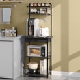 thumbnail image 5 of Coffee Bar Station - Bakers Rack with Fabric Drawer, Microwave Oven Storage Stand, Bakers Rack for Coffee Stand Station, Home Kitchen Organizer, Brown, 5 of 8