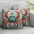 thumbnail image 3 of Nawypu Throw Pillow Covers Merry Christmas Crab Starfish Decorative Pillow Covers for Couch Summer Ocean Wood Outdoor/Indoor Throw Pillows Soft Cushion Covers for Sofa Home Car Bedroom, 3 of 5