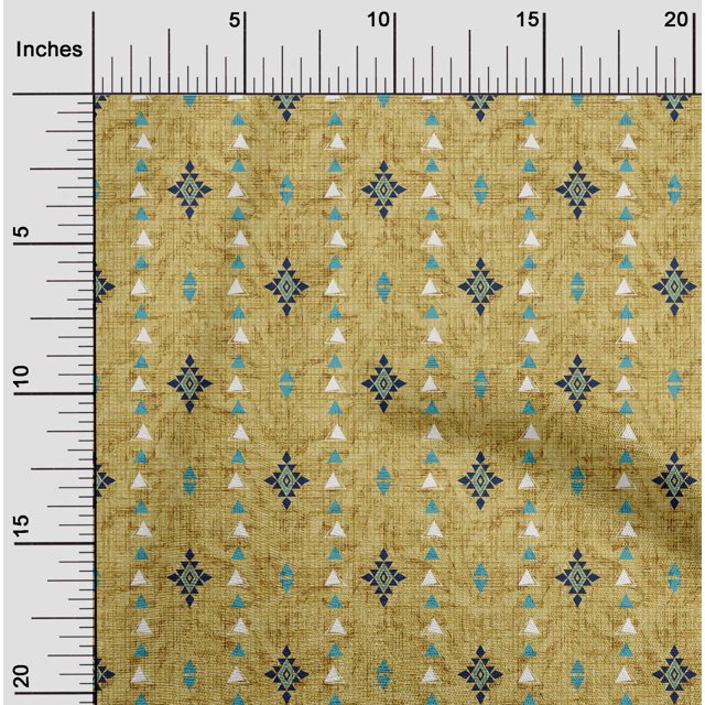 oneOone Silk Tabby Yellow Fabric Texture & Triangle Geometric Craft Projects Decor Fabric Printed By The Yard 42 Inch Wide