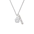 thumbnail image 2 of Delight Jewelry Silvertone Large White Paw Silvertone Hope Anchors the Soul Bar Charm Necklace, 23", 2 of 4