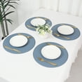 thumbnail image 7 of REGALWOVEN Set of 6 Placemats, Faux Leather Placemats for Kitchen Dining Table Decor Washable Heat Resistant Table Placemats Wipeable Table Mat Blue 15x15in, 7 of 7