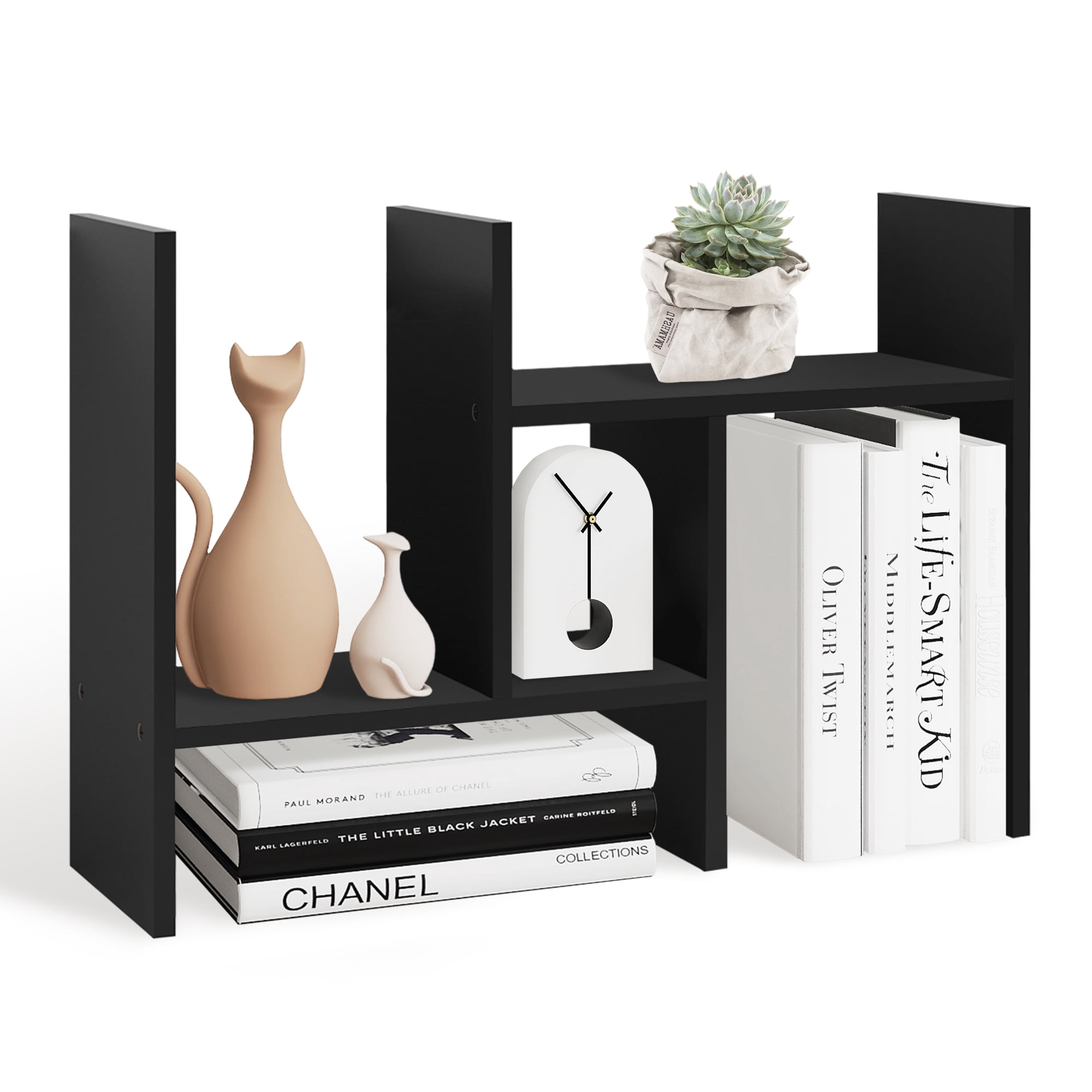 TY Arts & Culture Desktop Organizer Office Storage Desk Rack Adjustable Organization Wood Display Shelf