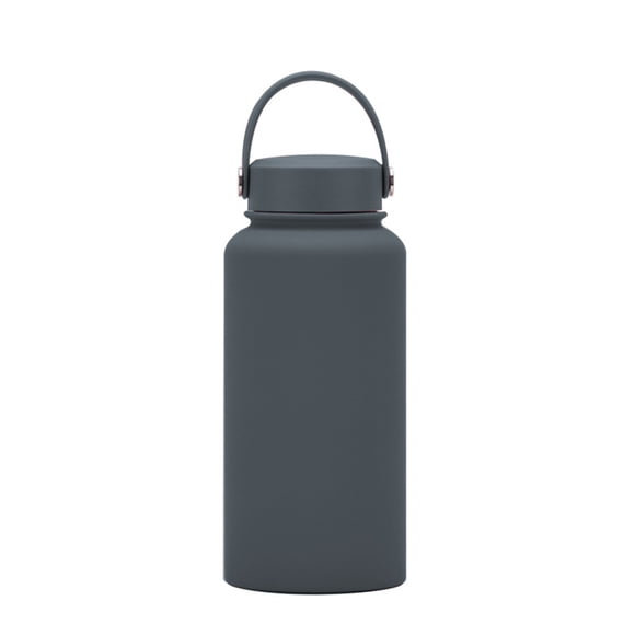 Bewildely Frasco de vacío Botella de agua Botellas termo Tamaño compacto Equipo de camping de acero inoxidable Suministros al aire libre Cocina y Comedor Gris oscuro 650ml