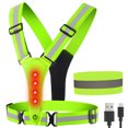 thumbnail image 3 of Peggybuy Fluorescent Mesh Vest Glow Wristband Set Ultralight Comfy LED for Night Running, 3 of 9