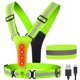thumbnail image 1 of Chaleco de malla fluorescente, conjunto de pulsera luminosa, ultraligero ajustable para correr de noche, 1 of 9