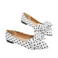 thumbnail image 4 of SuTry Women's Pointed Toe Flats Slip On Polka Dot Bow Detail Lightweight Comfortable Satin Blend Casual Walking Office Shoes(43), 4 of 8