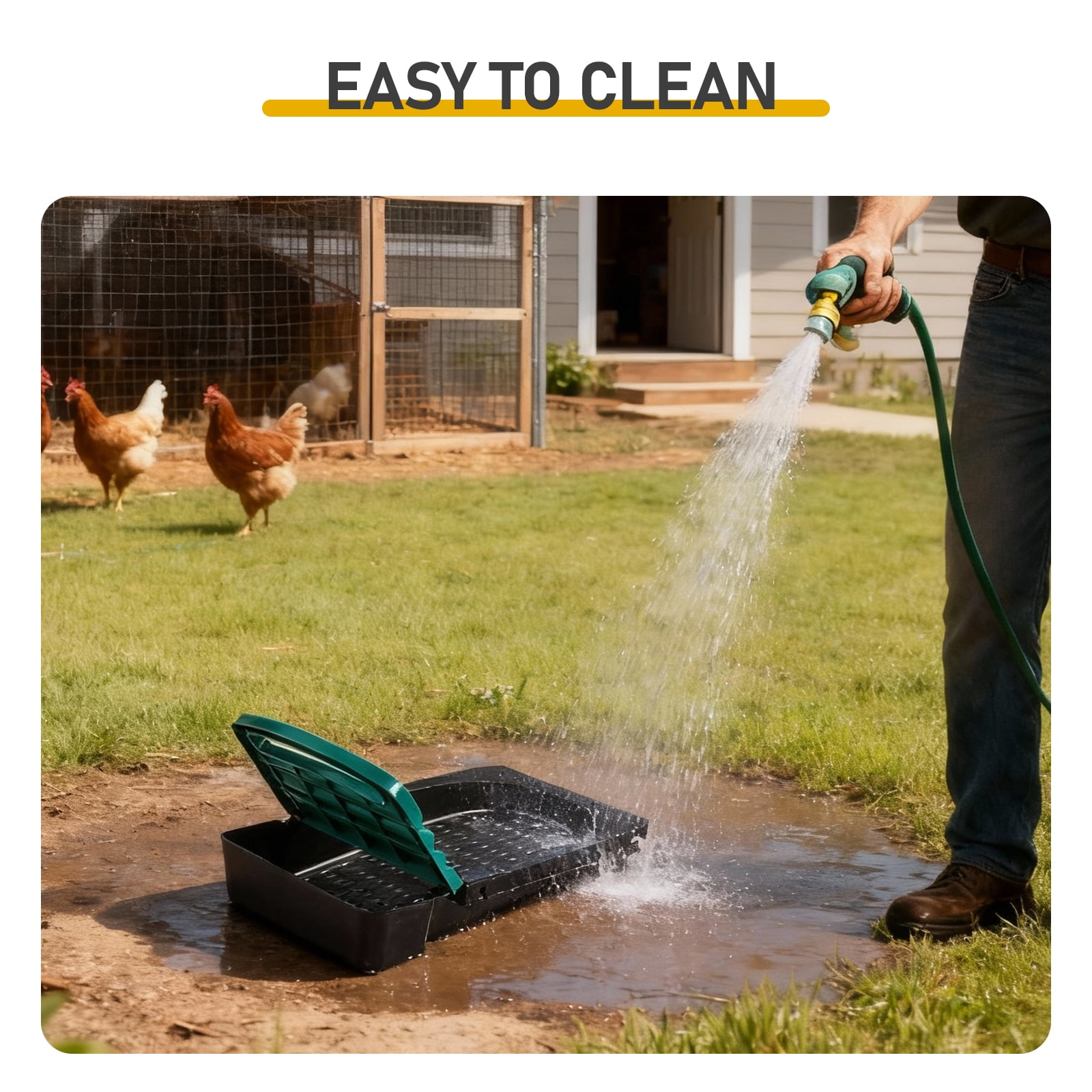 Chicken Nesting Box, 3 Compartment Nesting Box for Laying Eggs, Wall Mount Chicken Brooder Box with Perch, Easy Egg Collection, Cleanable Pull Out Hen Roosting Boxes, 3 Holes, Green