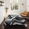 thumbnail image 4 of Abstract Waves Large Tapestry for Bedroom Wall Hanging Tapestry, Black Grey Modern Geometric Striped Ceiling Backdrop Tapestries Poster Blanket Wall Decor for Teens Room Living Room Dorm 85" x 90", 4 of 8