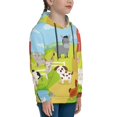 thumbnail image 3 of Kll Unisex Kids Boys Girls Hooded Pocket Pullover Hoodies-Farm Animals 3, 3 of 9