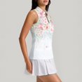 thumbnail image 4 of Womens Golf Shirts Printed Sleeveless Golf Vest Collared Zip Up, Athletic Quick Dry Tank Top for Summer Sports White L, 4 of 6