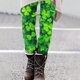 thumbnail image 4 of TaTaai St Patrick's Day Graphic Elastic Non-see-through Women Compression Fit Yoga Leggings High Waisted Breathable Athletic Workout Running Casual Full Length Pants Gift, 4 of 7
