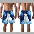 thumbnail image 3 of luoweisi Men's Beach Shorts Quick Dry Swim Trunks with Mesh Lining Galaxy Polar Bear 2XL, 3 of 5