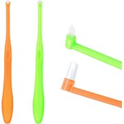 Single Toothbrush 2 Pieces Interspace Brush Soft Teeth Brushes Manual Toothbrushes End-Toothbrush for Gap Orthodontic Braces Sensitive Gums Deep Cleaning (White, Pink)