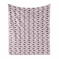thumbnail image 1 of Floral Soft Flannel Fleece Throw Blanket, Vertically Arranged Dandelion Flowers Thin Sketch Lines Drawing Effect, Cozy Plush for Indoor and Outdoor Use, 50" x 70", Blush Dark Purpleblue, by Ambesonne, 1 of 5