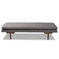 thumbnail image 2 of Bowery Hill Grey Mid-Century Upholstered Walnut Wood Daybed, 2 of 8