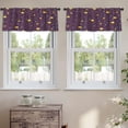 thumbnail image 2 of LALILO Kitchen Curtain Valance Child Moon And Stars Baby Rod Pocket Window Curtain 52"x 18" Set of 2, 2 of 5