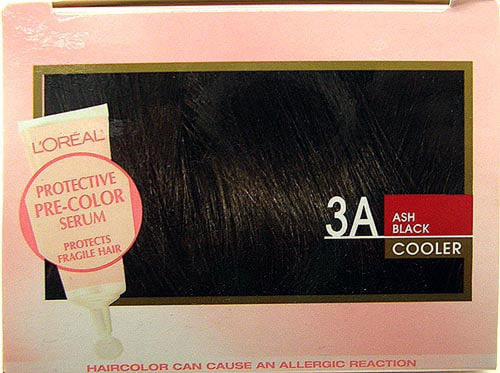 L'Oreal Paris Excellence Creme Triple Protection Color Creame 100% Gray Coverage Natural Ash Black Cooler 3A Hair Color, 1 Kt