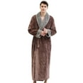 thumbnail image 2 of SHEMALL Women Men Long Robe Flannel Nightgown With Pocket Home Robe, 2 of 8