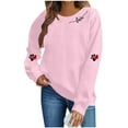 thumbnail image 2 of FDGIU ‌Valentine's Day Shirt Women, Heart Print Long Sleeve T-Shirt with Crew Neck for Valentine's Outfit & Casual Wear, 2 of 6