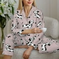 thumbnail image 6 of Pajama Sets for Women 2 Pcs, Dalmatian Dog Cute Button Down Long Sleeve Sleepwear Lounge PJ Sets, 6 of 6