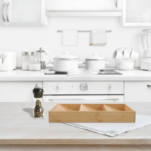 KAKOWELY Space Saving Spice Rack Organizer Bamboo Spice Rack Light Yellow 1Set