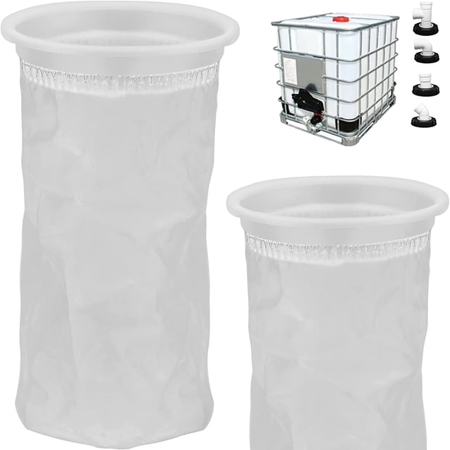 2 piezas de cubierta de filtro IBC de nailon, filtro IBC, cubierta de tanque de agua de lluvia IBC, filtro de barril (25 cm)