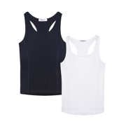 iClosam 2Pcs Womens Tank Tops Summer Sleeveless Basic Cami Top Slim Shirt