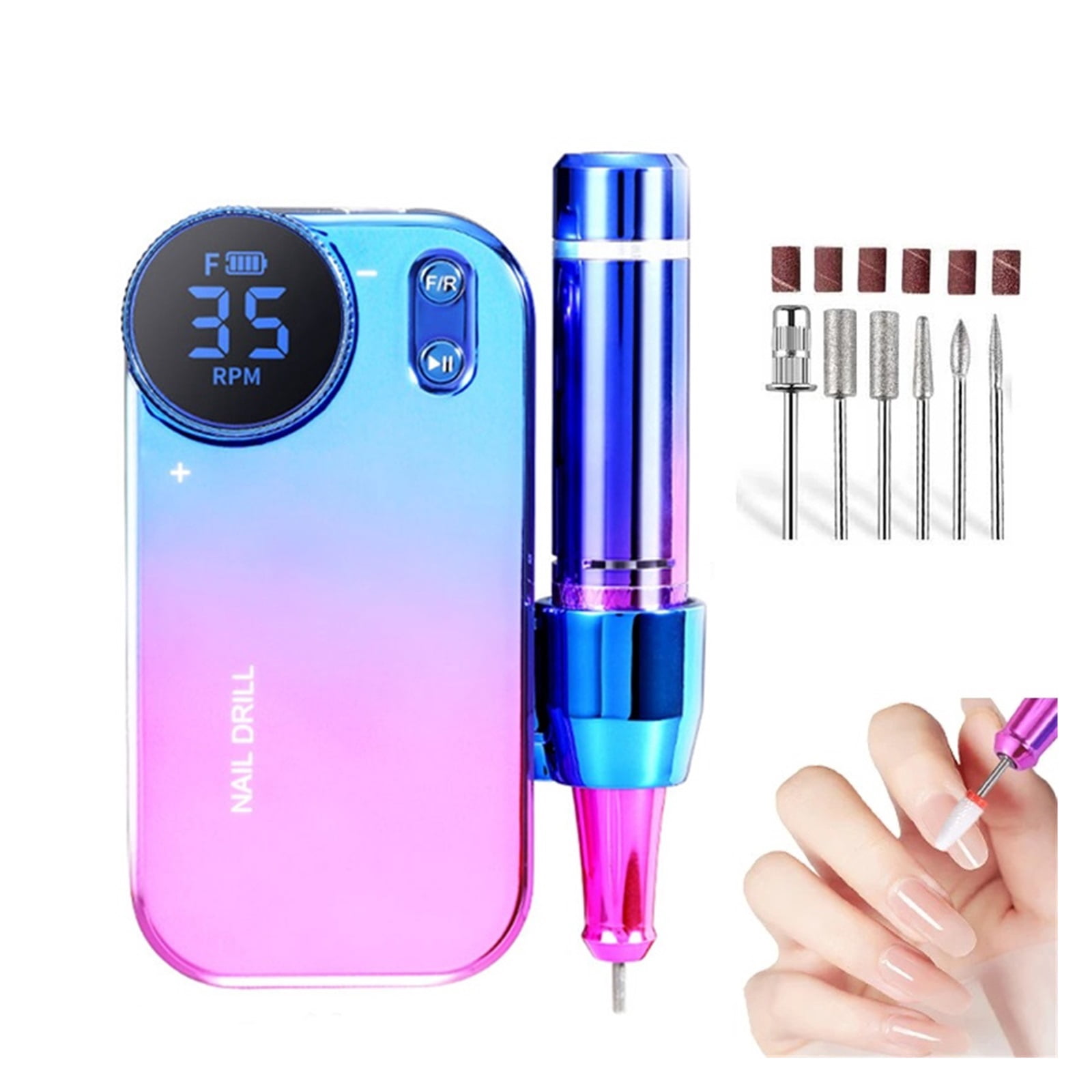 35000RPM Electric Nail Drill Machine For Manicure Rechargeable Nail Lathe Low Noise Professional Nail Drills For Gel Salon Tools ,Low Noise