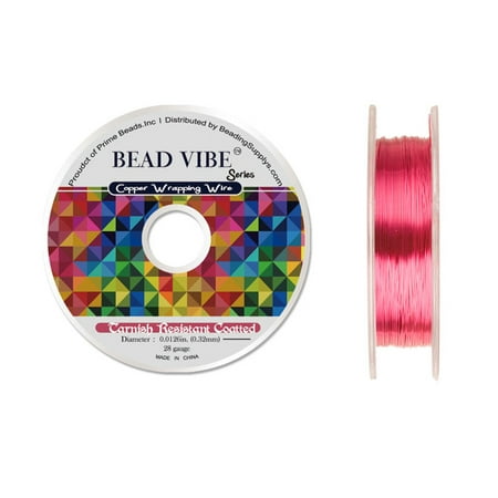 28Gauge Tarnish Resistant Coated Magenta Copper Wrapping Wire 120ft (Best Wire For Wire Wrapping)