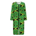 thumbnail image 3 of Yuyamidu Jamaican Flag Womens Bath Robes with Zippers Fashion Long Sleeve Robe for Women Plus Size 2XL Lightweight Nightgowns Housecoat Soft Crew Neck Long Bathrobe with Pockets, 3 of 7